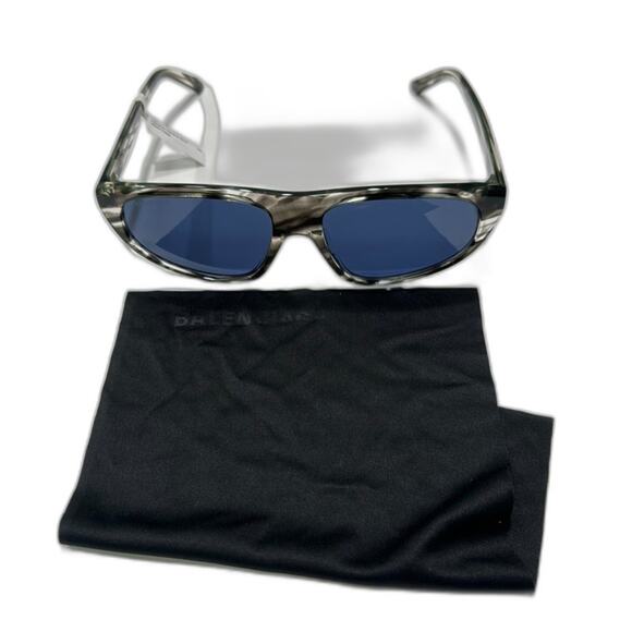 Balenciaga 60MM Rectangle Sunglasses zebra with blue lenses - Picture 1 of 12